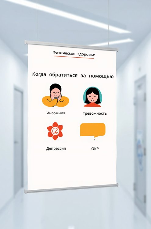 Показания к психиатрической помощи: депрессия, тревожные расстройства, инсомния,  ОКР — инфографика